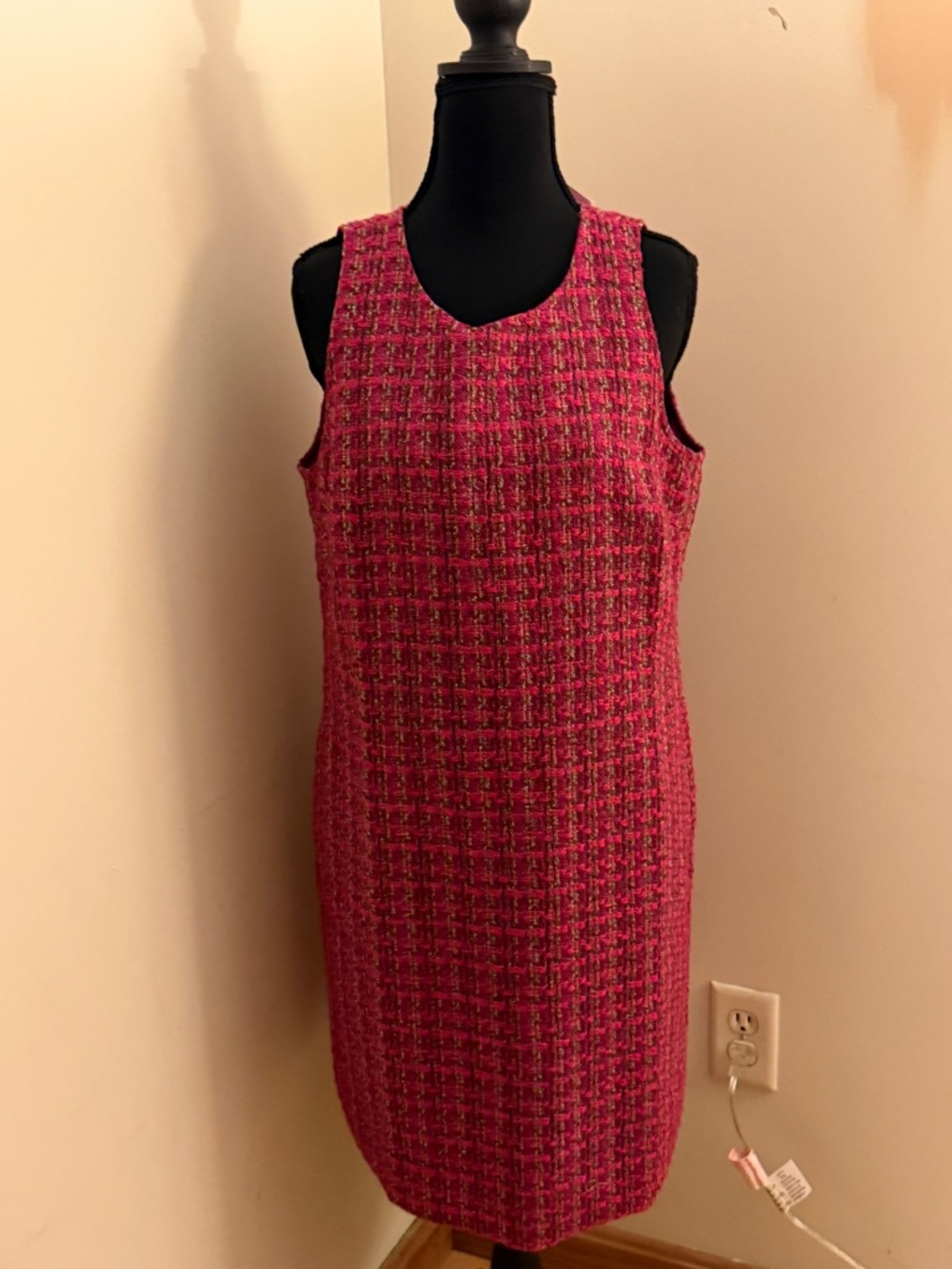 Jcrew NWT Sleeveless Pink Tweed Shift Dress